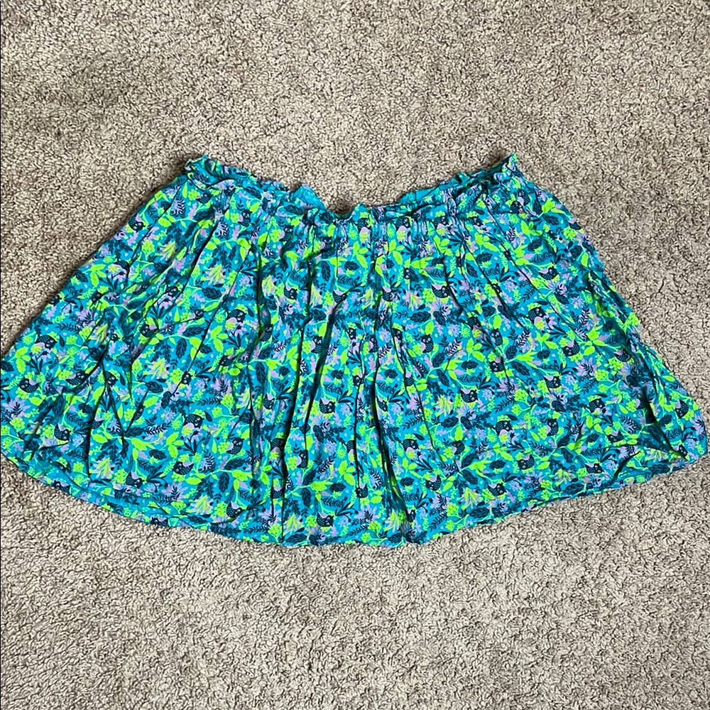 Floral Blue and Green Skort